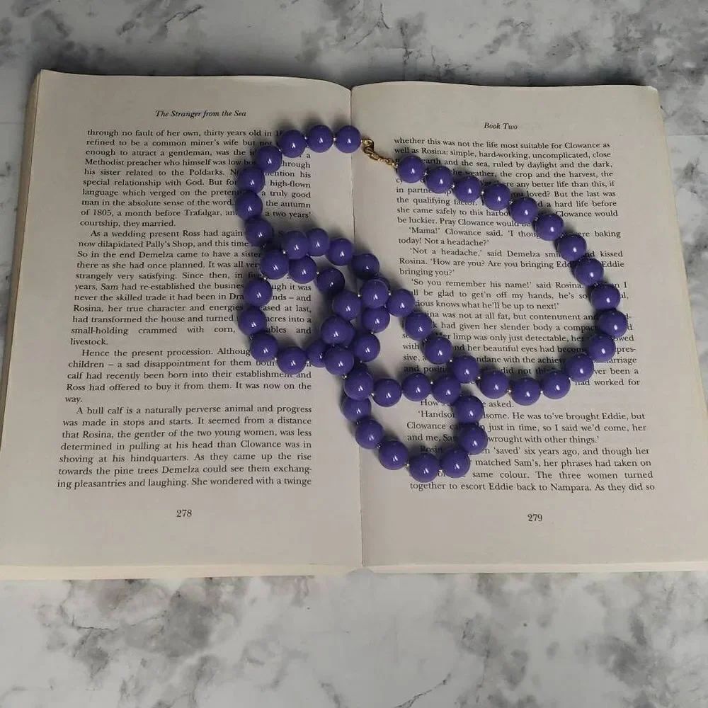 Vintage Purple Faux Pearl Necklace